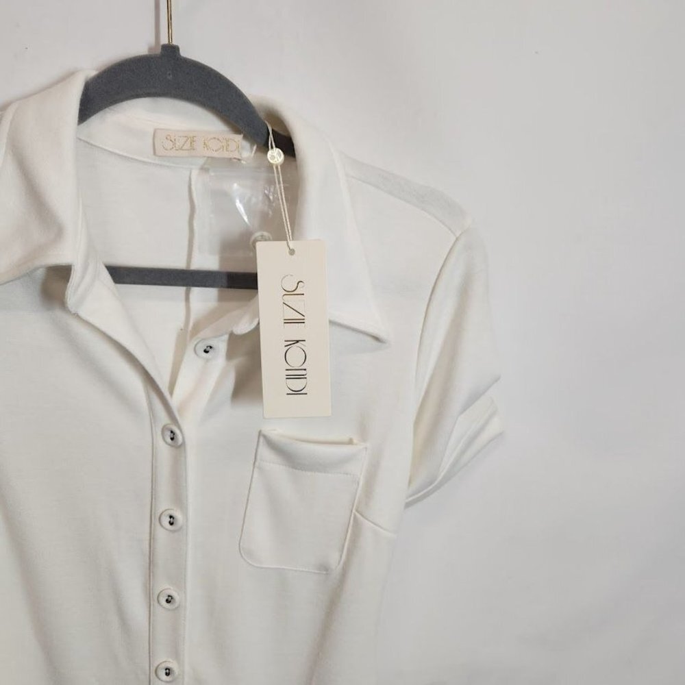 NWT SUZIE KONDI Stretch-Ponte Jumpsuit in Ivory - Size XS - Picture 8 of 11